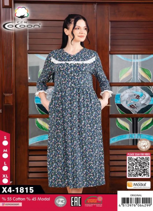 CCNX4-1815_ORI Modal Dress (S+M+L+XL) — factory-direct from Turkey