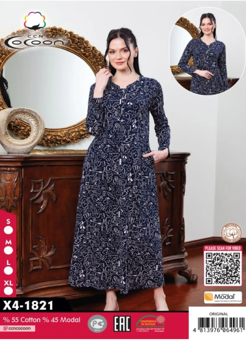 CCNX4-1821_ORI Modal Women's Robe (S+M+L+XL) — Turkish textile wholesale
