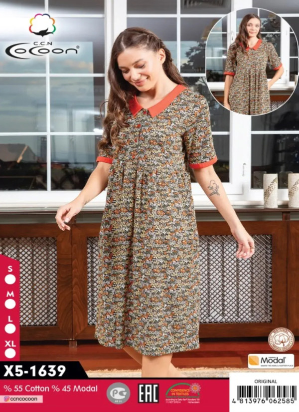 CCNX5-1639_ORI Modal Dress (S+M+L+XL) — wholesale from Turkey