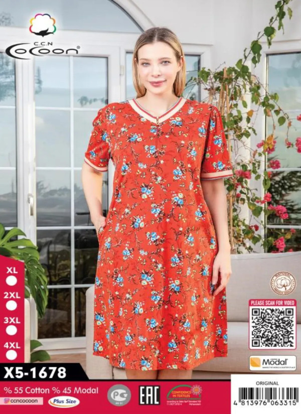 CCNX5-1678_ORI Modal Dress (XL+2XL+3XL+4XL) — direct Turkish factory supply