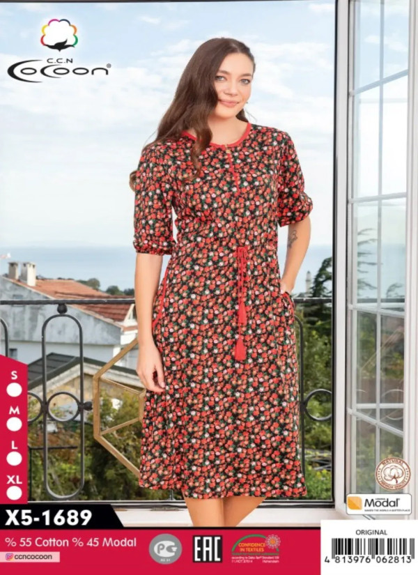 CCNX5-1689_ORI Modal Dress (S+M+L+XL) — direct Turkish factory supply