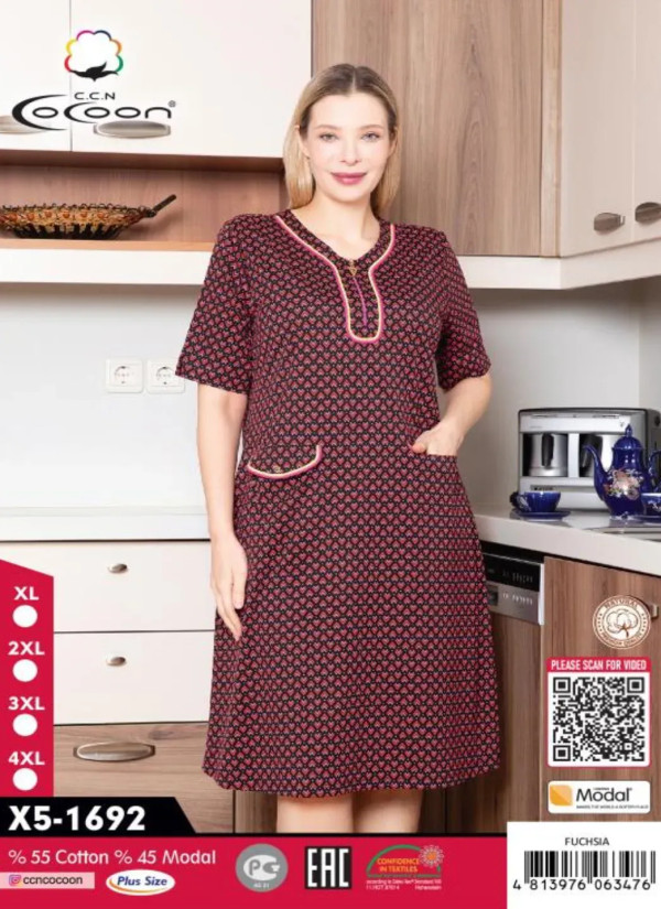 CCNX5-1692_FUS Modal Dress (XL+2XL+3XL+4XL) — factory-direct from Turkey