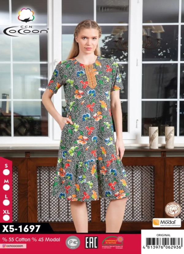 CCNX5-1697_ORI Modal Dress (S+M+L+XL) — factory-direct from Turkey