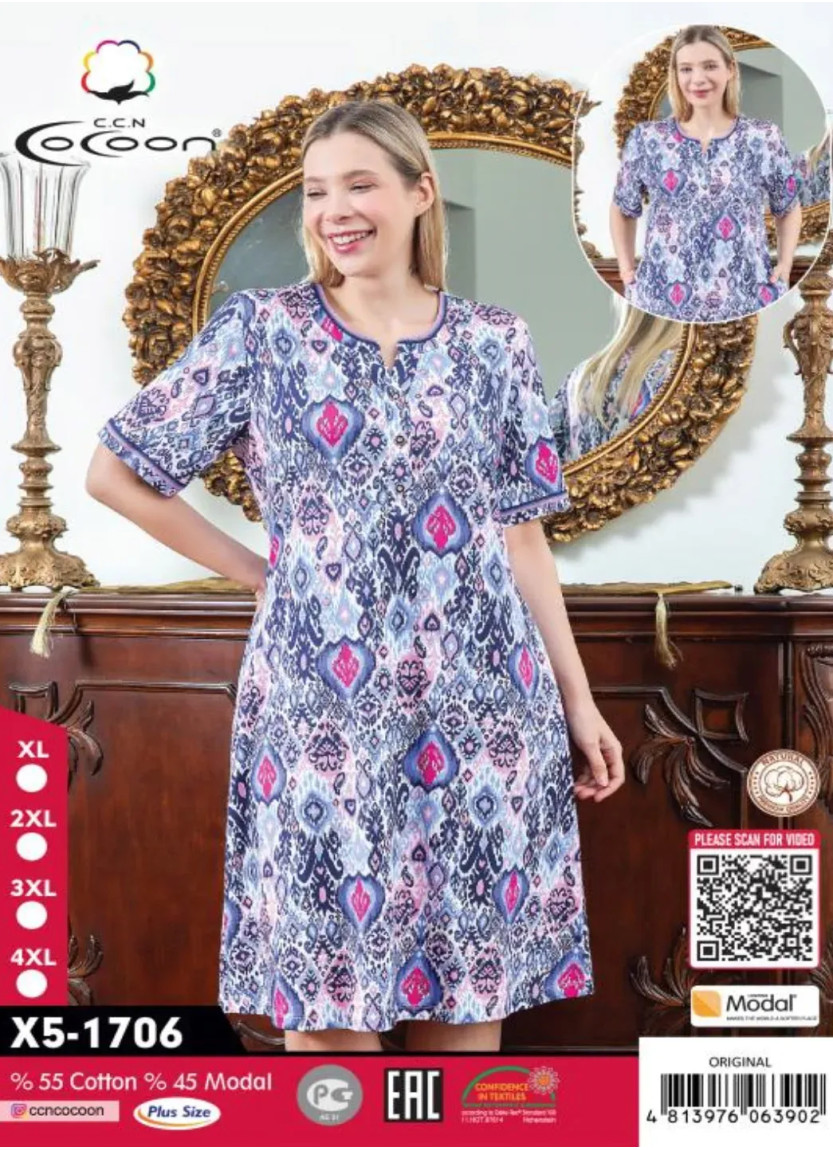CCNX5-1706_ORI Modal Dress (XL+2XL+3XL+4XL) — factory-direct from Turkey