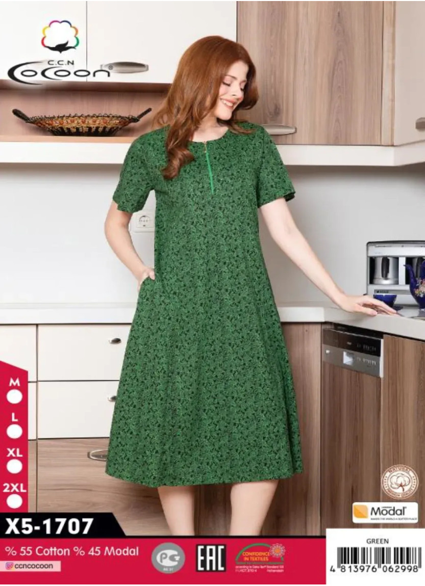 CCNX5-1707_GRN Modal Dress (M+L+XL+2XL) — Turkish textile wholesale
