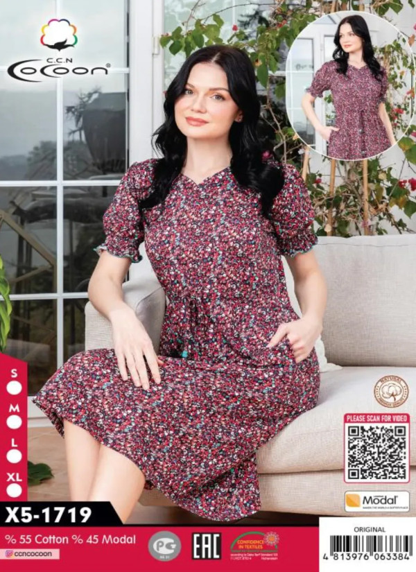CCNX5-1719_ORI Modal Dress (S+M+L+XL) — wholesale from Turkey