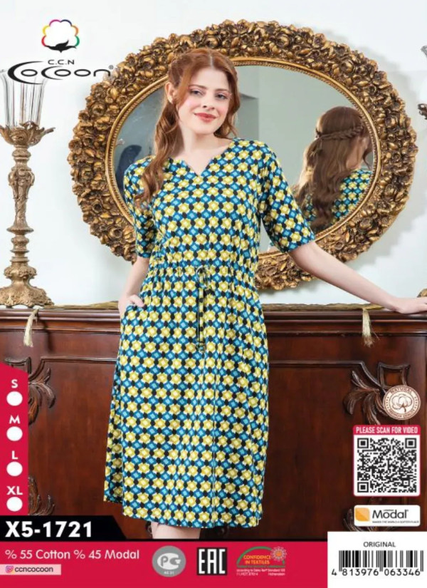 CCNX5-1721_ORI Modal Dress (S+M+L+XL) — factory-direct from Turkey