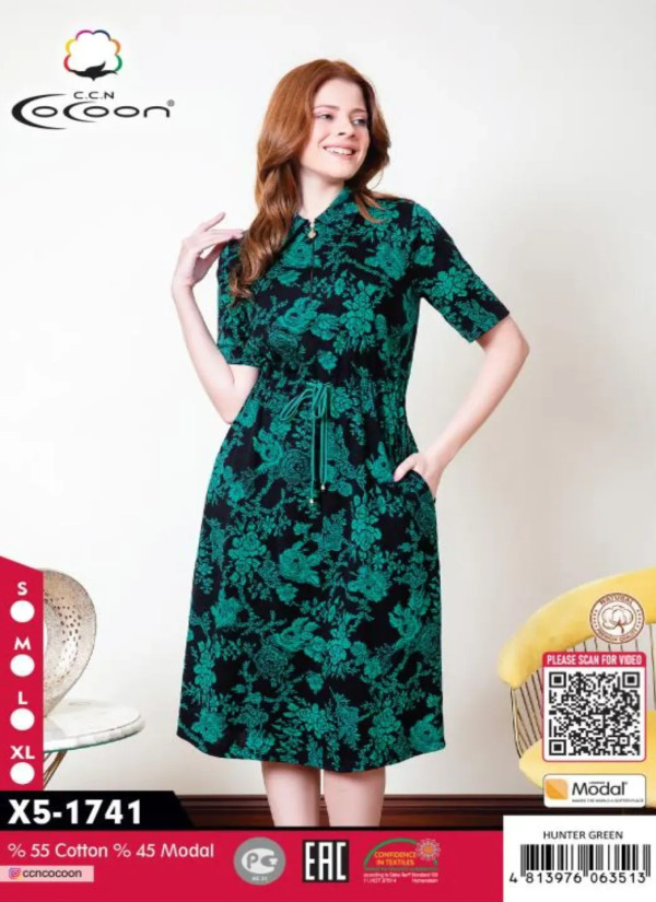 CCNX5-1741_HGR Modal Dress (S+M+L+XL) — direct Turkish factory supply
