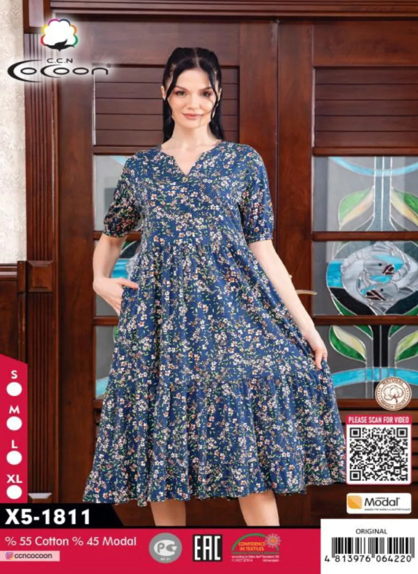 CCNX5-1811_ORI Modal Dress (S+M+L+XL) — Turkish textile wholesale