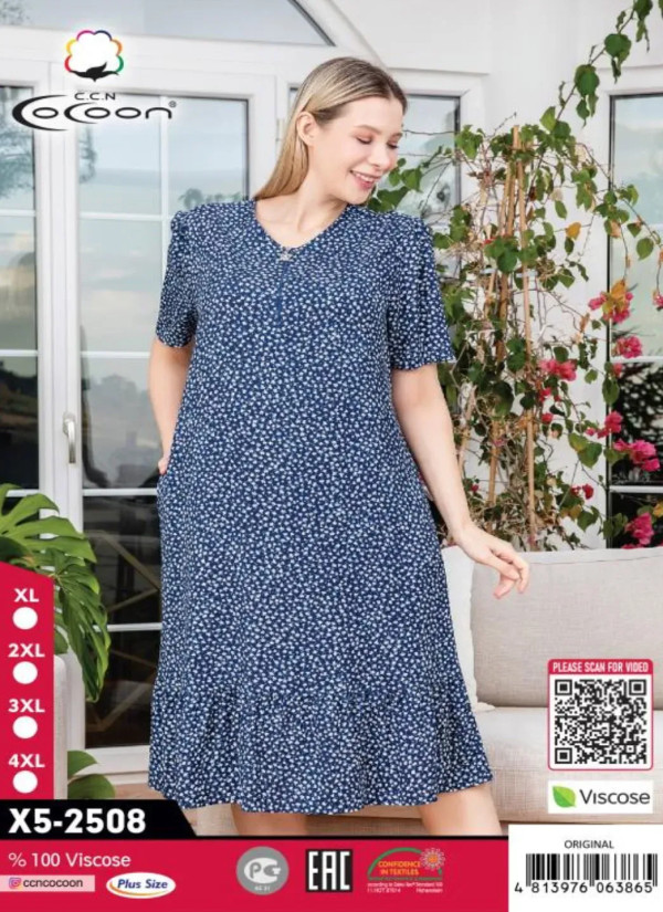 CCNX5-2508_ORI Viscose Dress (XL+2XL+3XL+4XL) — direct Turkish factory supply
