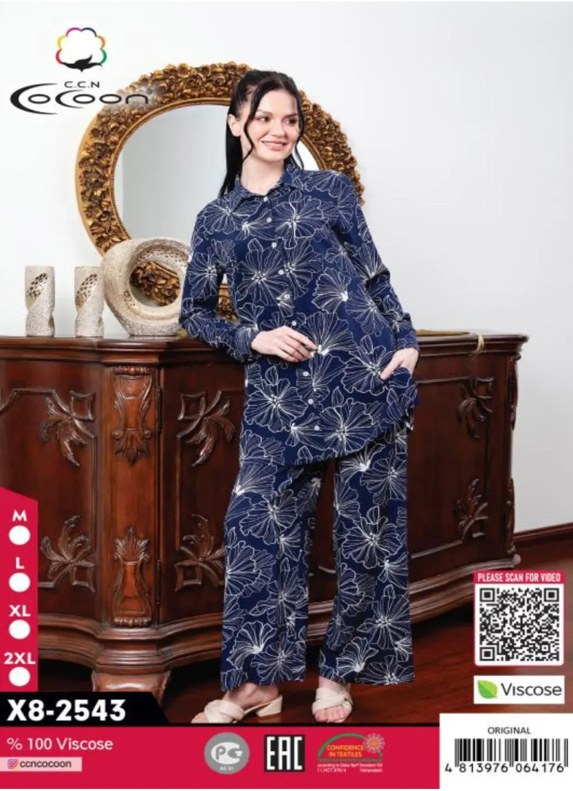 Женский Костюм с Брюками  Вискоза (M+L+XL+2XL) Cocoon CCNX8-2543_ORI — оптовая поставка из Турции
