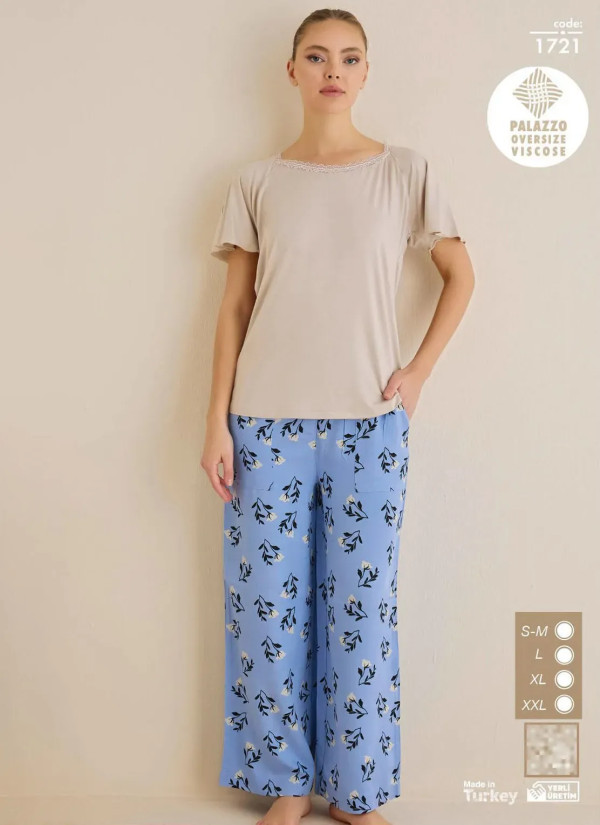 Seamlife 1721 Viscose Women's Pajama Set (SM+L+XL+2XL) — factory-direct from Turkey