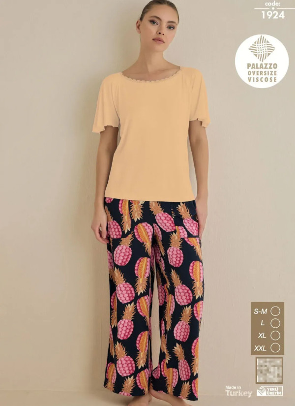 Seamlife 1924 Viscose Women's Pajama Set (SM+L+XL+2XL) — wholesale from Turkey