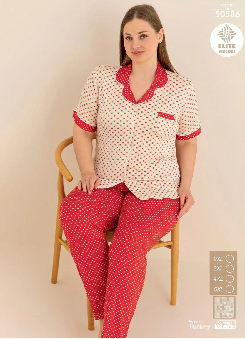 Cagri 50586 Viscose Women's Pajama Set (2XL+3XL+4XL+5XL) — wholesale from Turkey