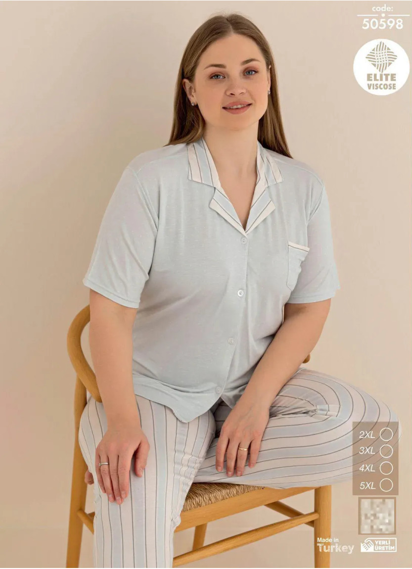 Cagri 50598 Viscose Women's Pajama Set (2XL+3XL+4XL+5XL) — direct Turkish factory supply