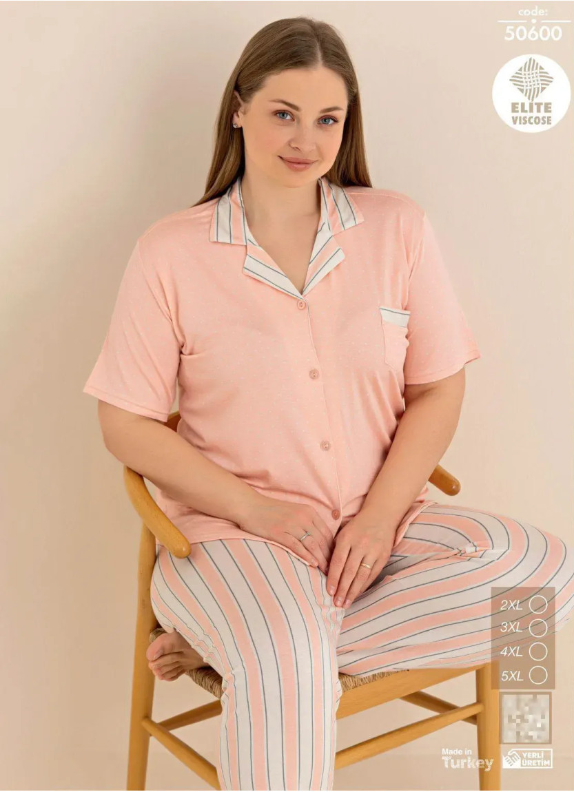 Cagri 50600 Viscose Women's Pajama Set (2XL+3XL+4XL+5XL) — wholesale from Turkey