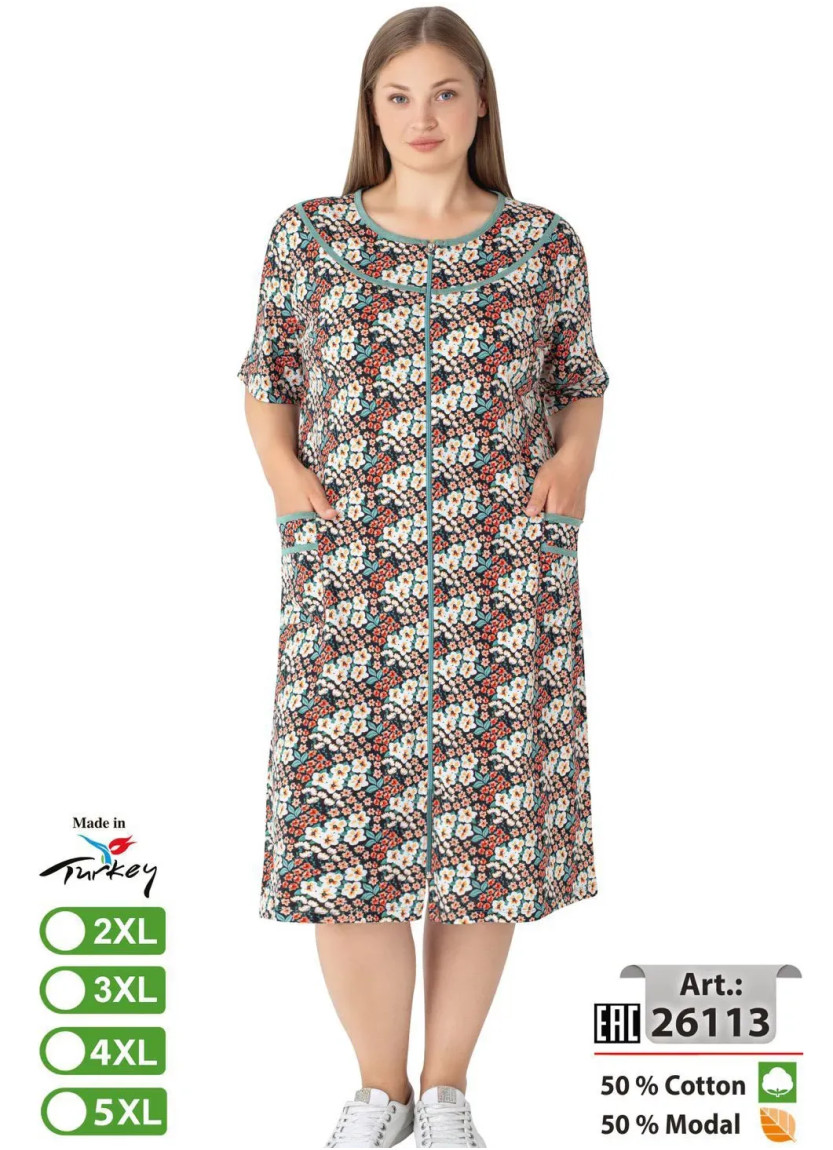 intensive 26113 Modal Women's Robe (2XL+3XL+4XL+5XL) — wholesale from Turkey