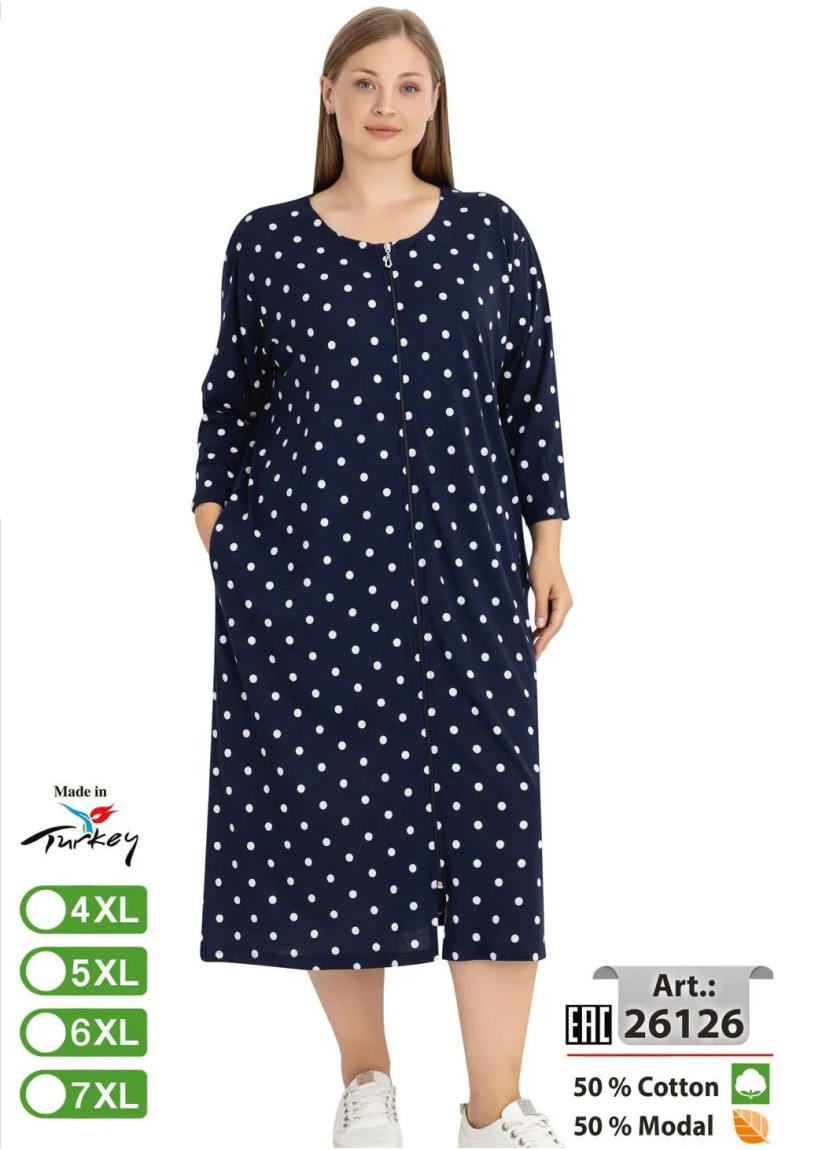 intensive 26126 Modal Women's Robe (4XL+5XL+6XL+7XL) — direct Turkish factory supply