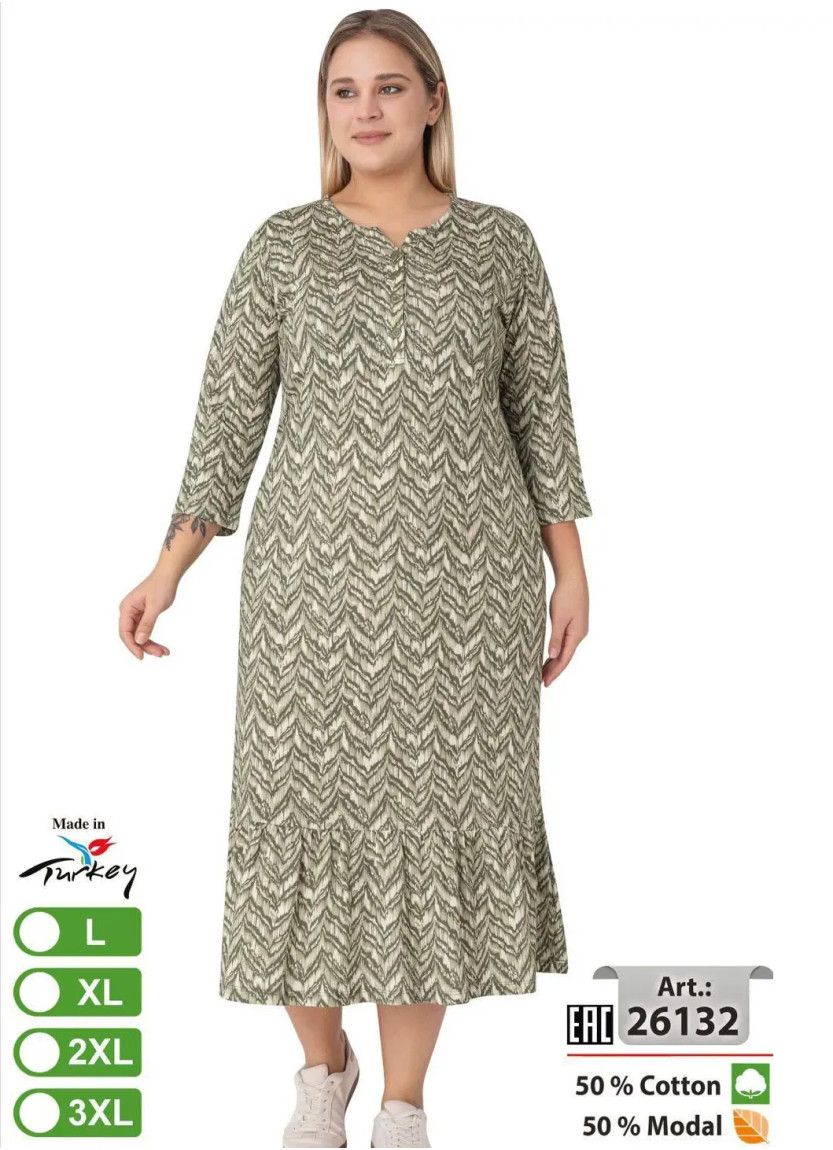 Платье Cotton-MODAL (L+XL+2XL+3XL) intensive 26132 — купить оптом из Турции