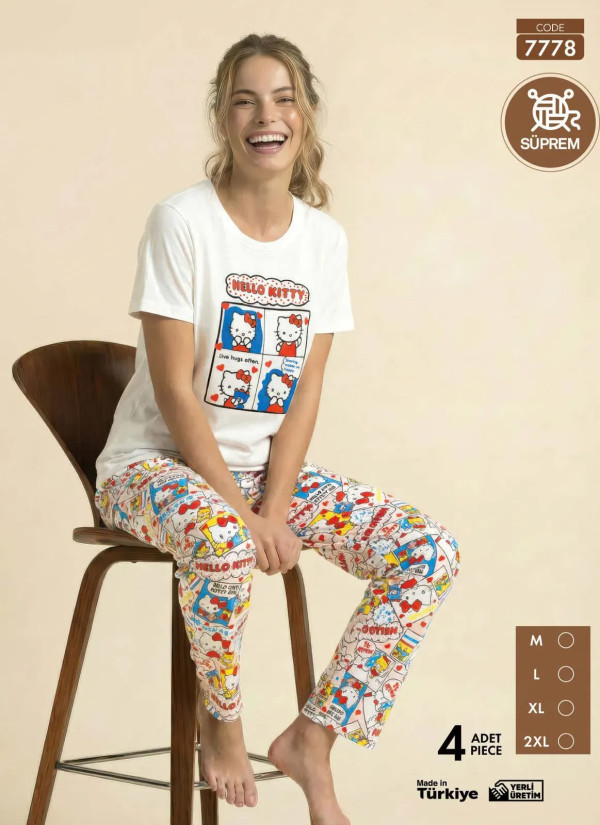 Pijamo 7778 Women's Pajama Set (M+L+XL+2XL) — factory-direct from Turkey