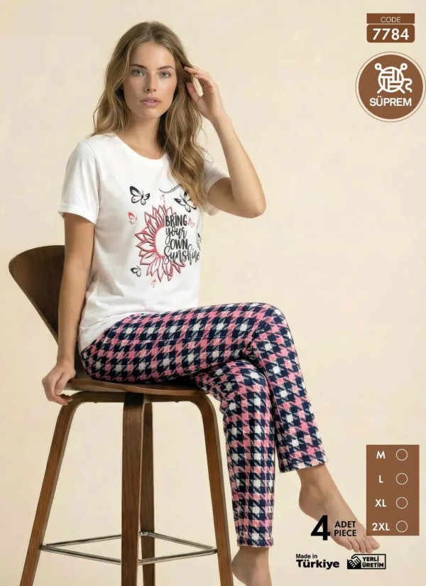 Pijamo 7784 Women's Pajama Set (M+L+XL+2XL) — Turkish textile wholesale