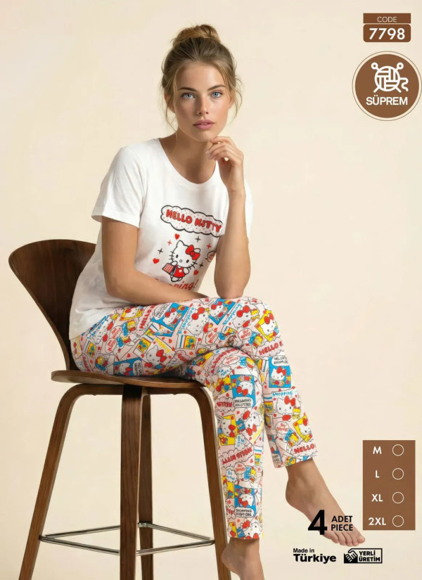 Pijamo 7798 Women's Pajama Set (M+L+XL+2XL) — Turkish textile wholesale