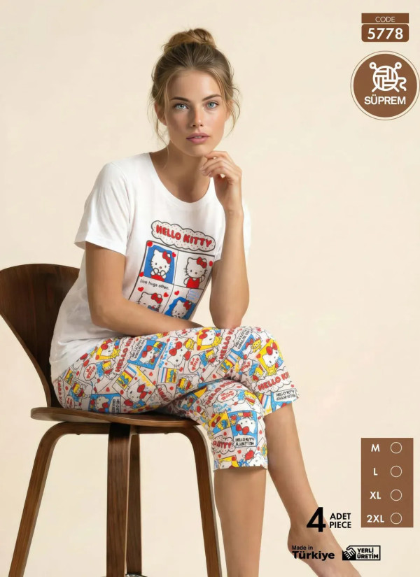Pijamo 5778 Capri Homewear Set (M+L+XL+2XL) — wholesale from Turkey