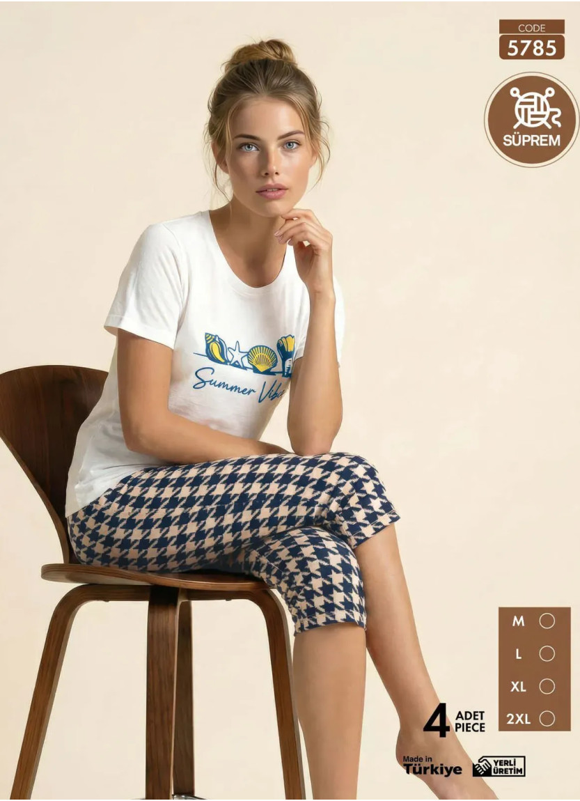 Pijamo 5785 Capri Homewear Set (M+L+XL+2XL) — Turkish textile wholesale