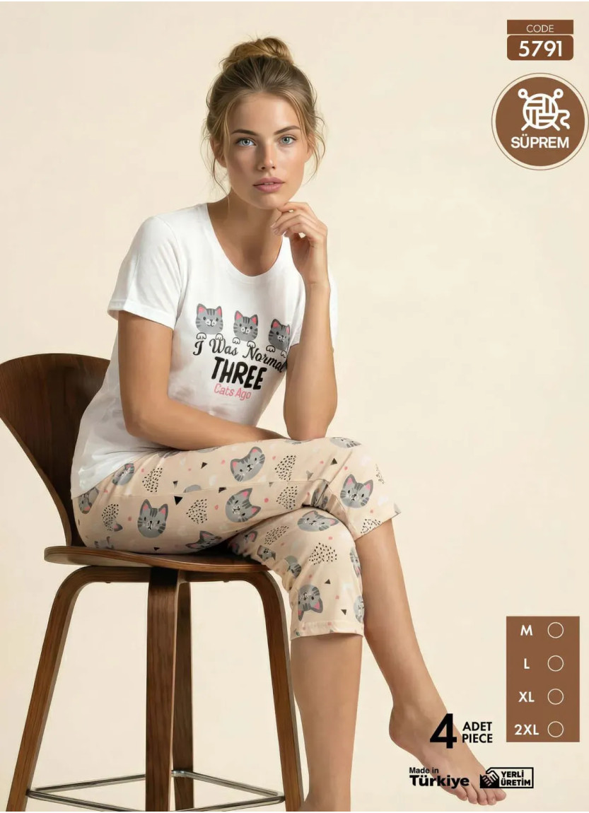 Pijamo 5791 Capri Homewear Set (M+L+XL+2XL) — Turkish textile wholesale