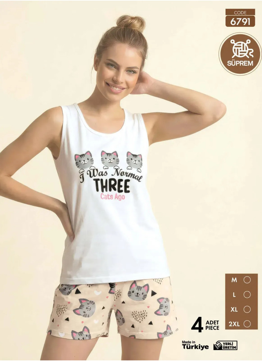 Pijamo 6791 Shorts Homewear Set (M+L+XL+2XL) — Turkish textile wholesale