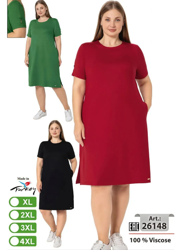 intensive 26148 Viscose Dress (XL+2XL+3XL+4XL) — Turkish textile wholesale