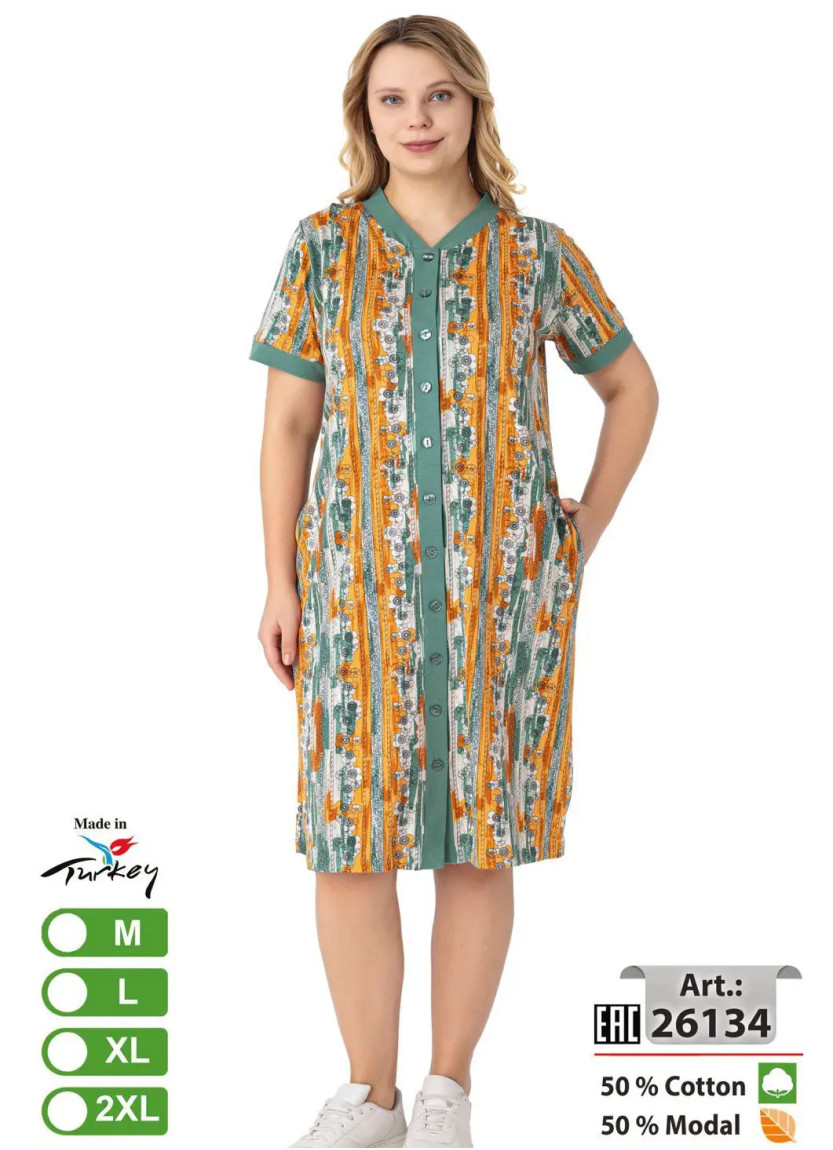 Халат Cotton-Modal (M+L+XL+2XL) intensive 26134 — оптом для магазинов и бутиков
