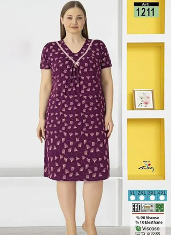 LAGERTHA 1211 Viscose Nightdress (XL+2XL+3XL+4XL) — wholesale for boutiques