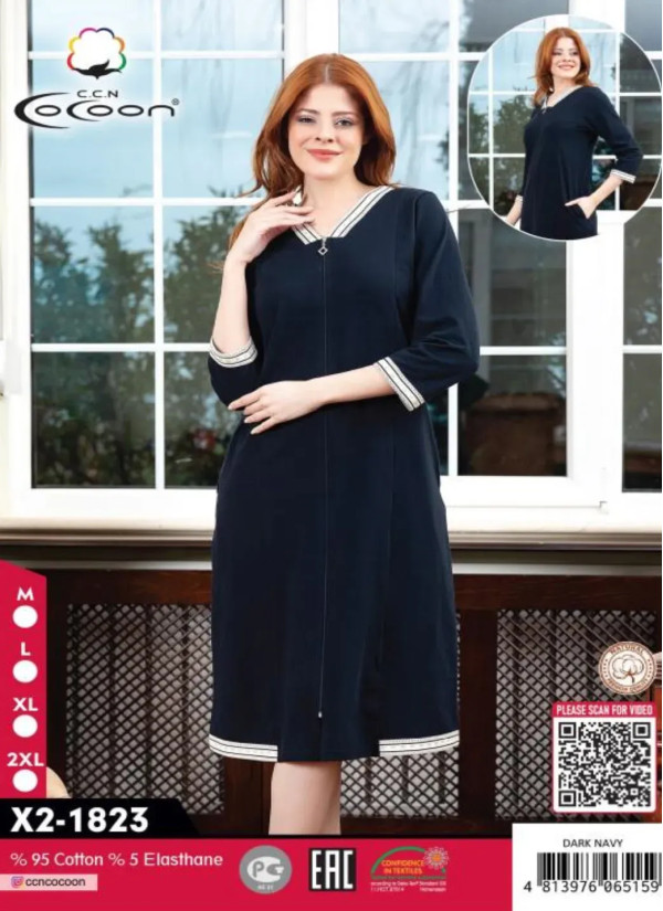 CCNX2-1823_DRN Women's Robe (M+L+XL+2XL) — Turkish factory wholesale