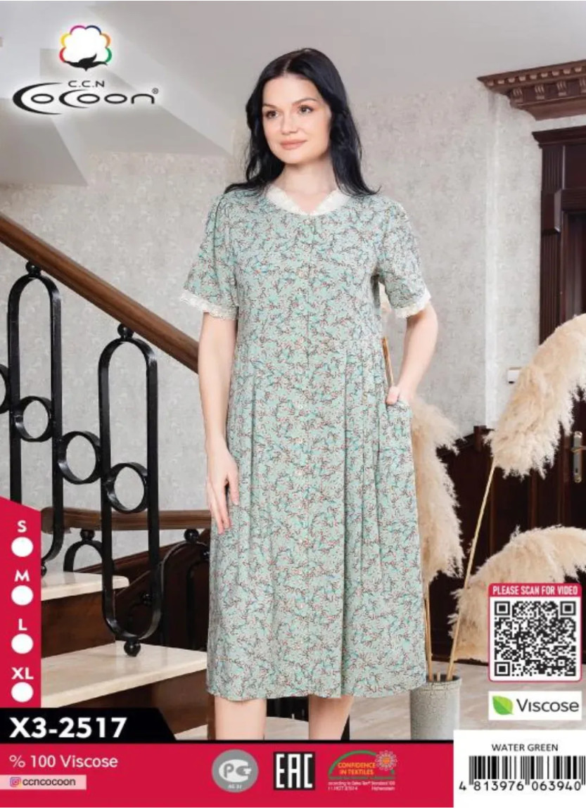 CCNX3-2517_WTG Viscose Women's Robe (S+M+L+XL) — Istanbul wholesale supplier
