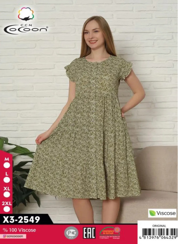 CCNX3-2549_ORI Viscose Women's Robe (M+L+XL+2XL) — Turkish factory wholesale