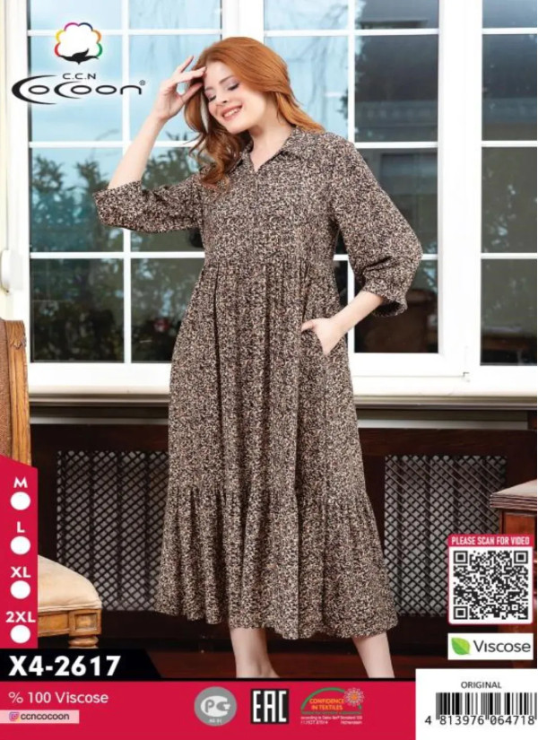 CCNX4-2617_ORI Viscose Dress (M+L+XL+2XL) — Turkey wholesale collection