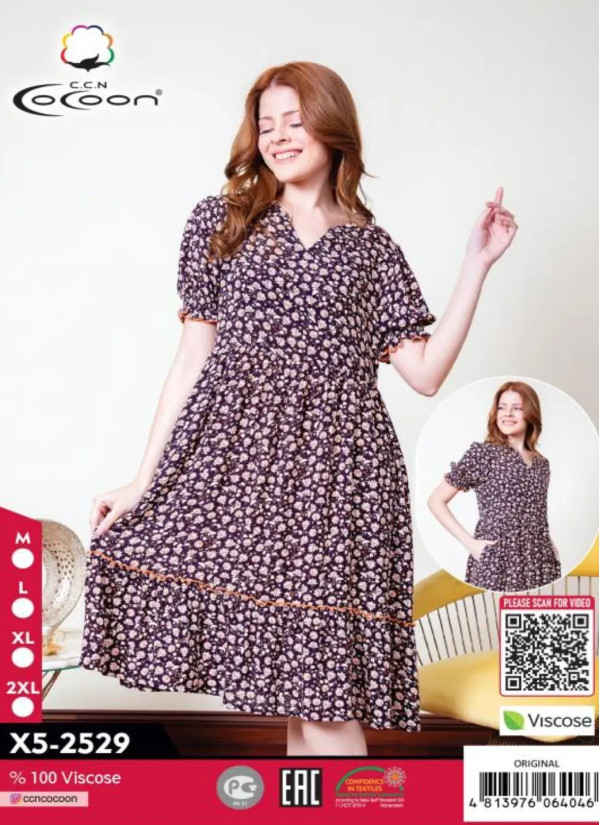 CCNX5-2529_ORI Viscose Dress (M+L+XL+2XL) — wholesale for boutiques