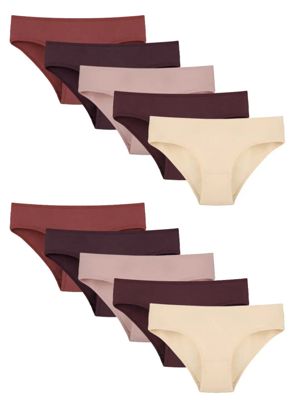 Donella 2271PD28 Assorted 10-Pack Women's Briefs — Turkish factory wholesale