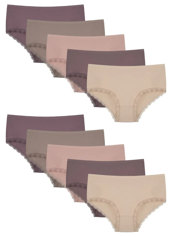 Donella 2571PD24 Assorted 10-Pack Women's Briefs — direct Turkish factory supply