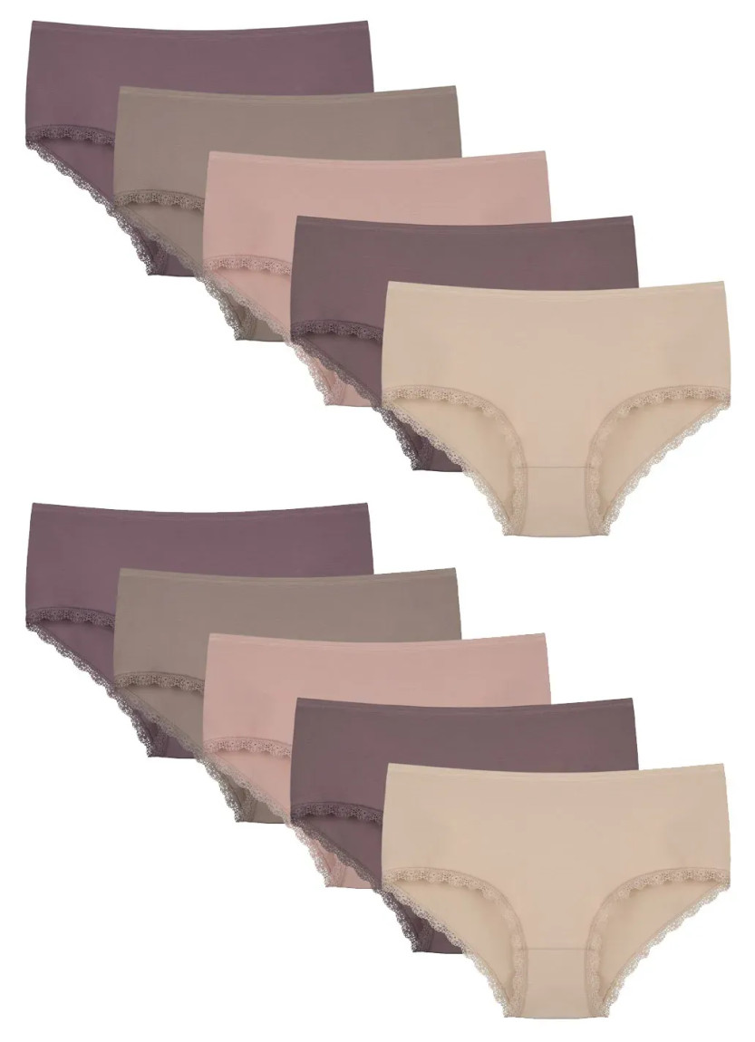 Donella 2571PD24 Assorted 10-Pack Women's Briefs — direct Turkish factory supply