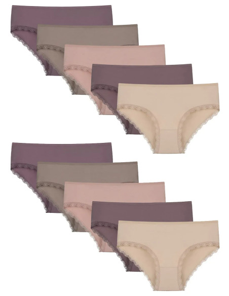 Donella 3171PD24 Assorted 10-Pack Women's Briefs — factory-direct from Turkey