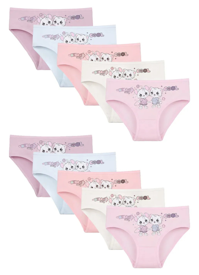 Donella 4171PB239 Assorted 10-Pack Girls' Briefs — Turkey wholesale collection