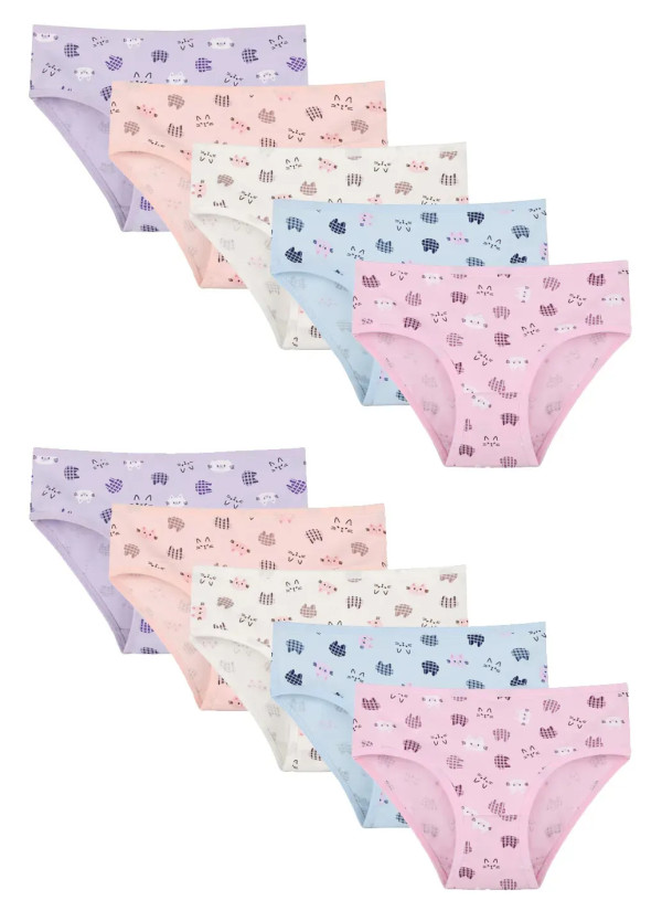 Donella 418129 Assorted 10-Pack Girls' Briefs — wholesale for boutiques
