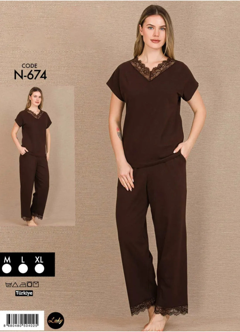 Lady Ksa N-674 Pants Homewear Set (M+L+XL) — factory-direct from Turkey