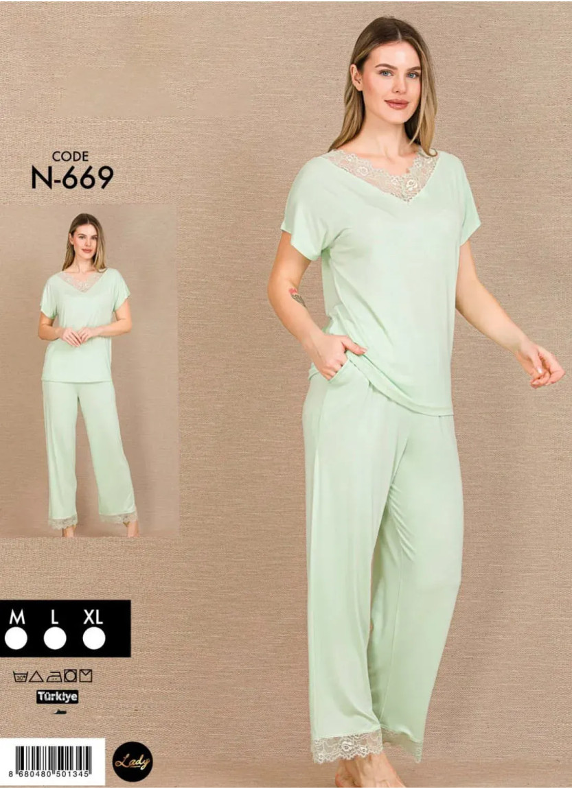 Lady Ksa N-669 Pants Homewear Set (M+L+XL) — wholesale from Turkey
