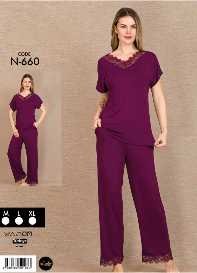 Женский Комплект с Брюками (M+L+XL) Lady N-660 Lady Ksa N-660 — турецкий текстиль оптом