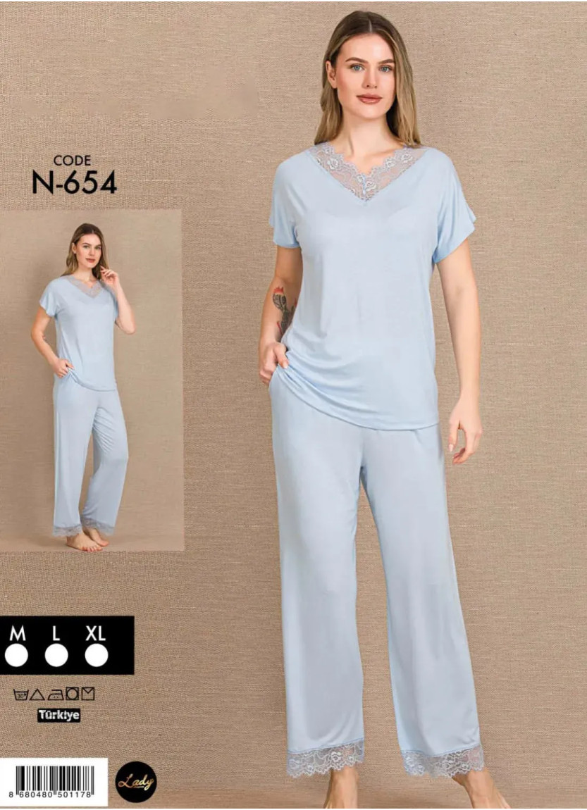 Lady Ksa N-654 Pants Homewear Set (M+L+XL) — factory-direct from Turkey