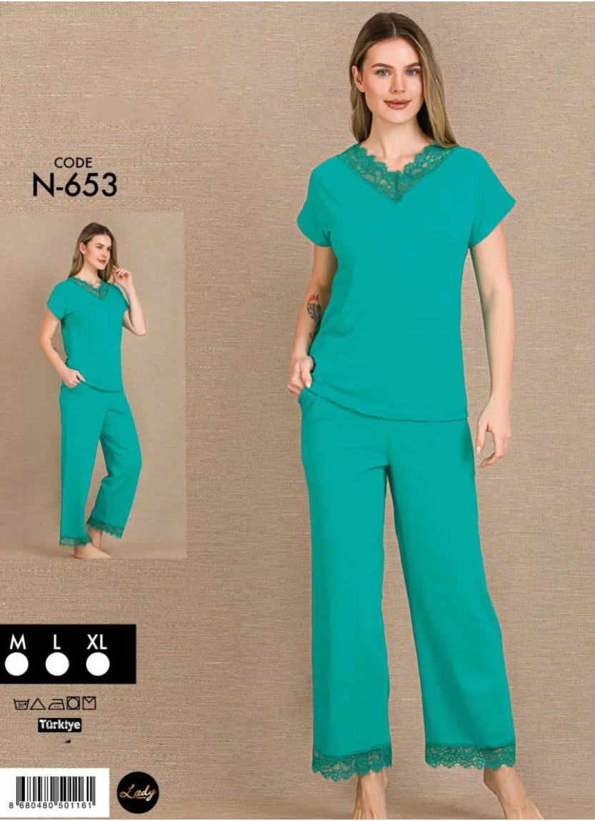 Lady Ksa N-653 Pants Homewear Set (M+L+XL) — Turkish textile wholesale