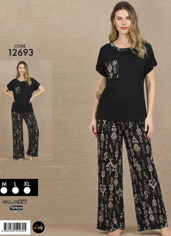 Lady Ksa 12693 Pants Homewear Set (M+L+XL) — direct Turkish factory supply